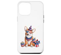 4 de Julio Patriótico Corgi Dog, Divertida Bandera Americana Linda Carcasa para iPhone 12 Pro MAX