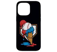 4 de Julio Red White and Blue Baseball Ice Cream Drip Boys Carcasa para iPhone 14 Pro MAX