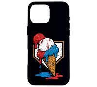 4 de Julio Red White and Blue Baseball Ice Cream Drip Boys Carcasa para iPhone 16 Pro MAX