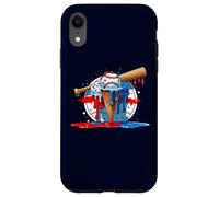 4 de Julio Red White and Blue Baseball Ice Cream Drip Boys Carcasa para iPhone XR