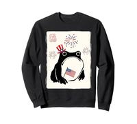 4 de Julio USA Grumpy Frog Independence Day Funny Patriotic Sudadera