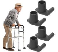 4 deslizadores de esquís para andadores plegables estándar, deslizadores universales para caminar, tapas de goma para patas de andador, accesorio de ayuda de movilidad para personas mayores