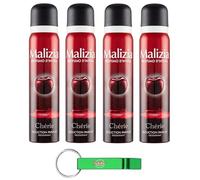 4 desodorantes Malizia Donna Chérie Seduction Parfum,desodorante desodorante spray para mujer 100 ml + llavero Beni Culinari gratis