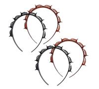 4 diademas de doble flequillo con 8 clips pequeños, herramientas para el cabello trenzado de doble capa para cabello rizado, grueso, bandas dentadas para el cabello, accesorios para el cabello, negro