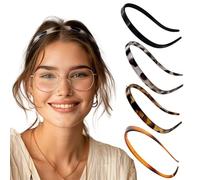 4 diademas para gafas de sol para usuarios de gafas, diadema sin dolor de cabeza, para usuarios de gafas, tela para mujeres, flexibles, sin presión, a la moda, delgadas, antideslizantes, sólidas