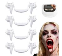 4 dientes de vampiro para niños, una mordida de vampiro para Halloween 2025, dientes de vampiro retráctiles para disfraces de vampiro, dientes de vampiro, adultos para mascarada, temática, fiesta
