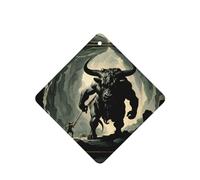 4 difusores de aroma de cabeza de vaca con forma de demonio para coche, cuadrado, para colgar fragancias, tabletas, decoración interior de coche, armario, zapatos, armario, ambientador