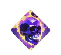 4 difusores de aroma de calavera de llama cúbica para coche, cuadrado, para colgar fragancia, tableta, decoración interior del coche, armario, zapatos, armario, ambientador de fragancia