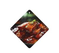 4 difusores de aroma de carne frita a fuego lento para coche, cuadrado, para colgar fragancia, tableta, decoración interior del coche, armario, zapatos, armario, ambientador de fragancia