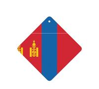 4 difusores de aroma de coche con bandera de Mongolia, cuadrados, para colgar fragancias, tabletas, decoración interior de coche, armario, zapatos, armario, ambientador de fragancia