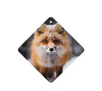 4 difusores de aroma de coche con forma de zorros, cuadrados, para colgar fragancias, tableta, decoración interior del coche, armario, zapatos, armario, ambientador de