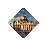 4 difusores de aroma de coche de la Basílica de San Pedro para colgar en forma cuadrada, para colgar en tableta, decoración interior del coche, armario, zapatos, armario, ambientador de fragancia