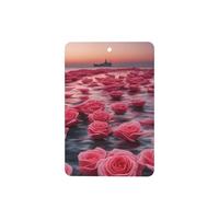 4 difusores de aroma de coche de rosas junto al mar, rectangular, para colgar fragancia, tableta, decoración interior del coche, armario, zapatos, armario, ambientador de fragancia