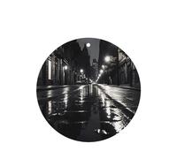 4 difusores de aroma de día lluvioso en la calle para coche, forma redonda, para colgar en la tableta, decoración interior del coche, armario, zapatos, armario, ambientador de fragancia