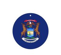 4 difusores de aroma de la bandera del estado de Michigan para coche, forma redonda, para colgar fragancias, tabletas, decoración interior del coche, armario, zapatos, armario, ambientador de