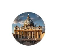 4 difusores de aroma de la Basílica de San Pedro para coche, forma redonda, para colgar fragancia, tableta, decoración interior del coche, armario, zapatos, armario, ambientador de fragancia
