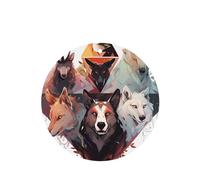 4 difusores de aroma de lobos y renos para coche, forma redonda, para colgar fragancia, tableta, decoración interior del coche, armario, zapatos, armario, ambientador de fragancia