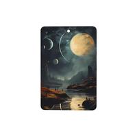 4 difusores de aroma de luna, estrellas y planetas, rectangulares, para colgar fragancias, tabletas, decoración interior de coche, armario, zapatos, armario, ambientador de fragancias