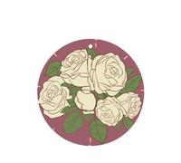 4 difusores de aroma de rosa blanca de amor para coche, forma redonda, para colgar fragancias, tabletas, decoración interior del coche, armario, zapatos, armario, ambientador de fragancia