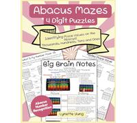 4-Digit Abacus Maze Puzzle Workbook: Learn Thousands, Hundreds, Tens, and Ones Place values on the Abacus and Number Recognition While Solving Fun Mazes