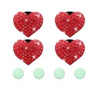 4 dijes de ventilación de coche, clips de ventilación de corazón de diamantes de imitación para ventilación de aire fresco decorativos de coche
