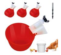 4 dispensadores automáticos de agua para pollo, sistema antifugas, tazas de alimentación de agua para pollos, apto para gallina, pato, ganso, pavo, codorniz, paloma