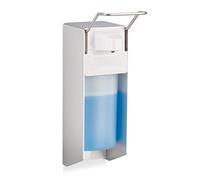 4 Dispensadores de Jabón 500 ml, para Pared, Blanco, Plástico-Metal, 28 x 8 x 15 cm