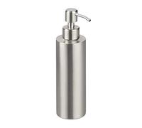 4 Dispensadores Jabón 300ml, Dosificador Champú y Gel, Botella Rellenable Baño, Cocina, Acero Inoxidable, Plateado