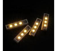 4 downlights LED blancos 1x4/blanco cálido en una fila (cuatro en uno), alimentado por USB, 100% compatible con ladrillos Lego