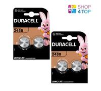 4 DURACELL CR2430 Litio batteries 2BL 3V Moneda Célula DL2430 ECR2430 Exp 2033