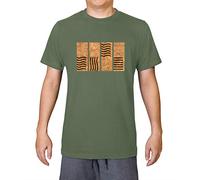 4 Element Stones - Camiseta para hombre 100% algodón orgánico, caqui, XL