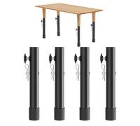 4 elevadores de mesa plegables, extensores de patas de mesa de acero inoxidable para mesas plegables, hacen de tu mesa plegable una mesa de altura de mostrador (tipo B de 20 cm)