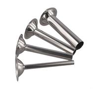 4 embudos de salchicha de acero inoxidable para picadora de carne, tubos de enema de salchichas 8# diseñados para evitar fugas y apoyar la preparación precisa de salchichas