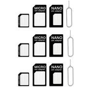 4 en 1 Adaptador de Tarjeta SIM, 3 Set Tarjeta SIM Adaptador Kit, Bandeja de Tarjeta Porta Sim Ranura, Adaptador de Tarjeta SIM con Pin de expulsión SIM