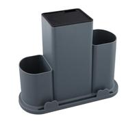 4 en 1 Bloques de Cuchillos Universal, Taco de Cuchillos Cuadrados, Soporte de Almacenamiento para Cuchillos, Porta Cuchillos y Utensilios de Cocina, Bloque de Organizador de Cuchillos (Gris)