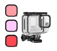 4 en 1 cámara impermeable carcasa carcasa buceo cubierta Shell lente filtro kit conjunto para GoPro Hero 9 accesorios