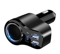 4 en 1 Cargador Mechero USB Carga Rapida, 168W [PD & Doble USB A Puertos] Cargador USB Coche, Adaptador Cargador Coche Compatible con iPhone 17/16/15, iPad, Samsung Galaxy S25