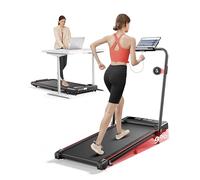 4 en 1 Cinta de Correr Plegable con Inclinación de 9%, TOPUTURE 2.5HP Walkingpad para Debajo del Escritorio, 12KM/H, para Hogar/Oficina, Pantalla LED Doble, App y Control Remoto Magnético Mute