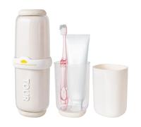 4 en 1 Estuche Cepillo Dientes de Viaje, PS Taza de Cepillo de Dientes, Caja de Pasta, Organizador de Artículos de Tocador, para Acampar Viajes Negocios Escuela Actividades al Aire Libre