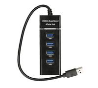 4 en 1 - Hub USB 3.0 de alta capacidad para conversor USB 3.0, compatible con teclado USB y ventilador USB, disco duro para PC, portátil, color negro
