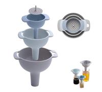 4 en 1 Juego de Embudos Embudos de Plástico con Filtro de Colador Desmontable Embudo de Aceite para Transferir Líquidos e Ingredientes Secos
