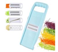 4 en 1 Mandolina de Cocina Profesional, Desmontable, Cortadora, Rallador, Tiras, Trituradora, con Mango, Cortador Calabacin Espagueti de Verduras Manual, Corta Patatas, Rayadores Pepinos Zanahorias