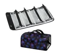 4 en 1 neceser de cosméticos para mujer, bolsa de aseo grande, bolsa de maquillaje plegable desmontable con bolsa de PVC transparente impermeable, Plumas únicas de pavo real