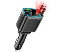 4 EN 1 Retráctil Cargador Coche Carga Rápida, 83W Cargador Mechero Coche USB C Car Charger Adaptador Móvil Coche,24V/12V KFZ Car Charger Compatible iPhone 17/16/15/14/13/12/11/iPad/Galaxy/Android