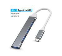 (4 en 1 Tipo C) Concentrador USB 3.0 Tipo C de 4/5/7 puertos, estación de acoplamiento, lector de tarjetas