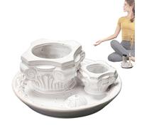 4 en 1 titular de fuego, Burning Candle Stand, White Color, Ash Catcher Tray, Aromatherapy Decor, Multi-Purpose Design, Ceramic Santo Sticks Burner for Meditation, Yoga, Relajación, Fragancia