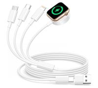 4 en 2 Cargador para Apple Watch, Apple Watch Charger y Multi Cable Cargador iPhone Magnético Rápida Cargador Cable iWatch para iWatch Serie 9/8/7/6/5/4/3/2/SE/Ultra, iPhone 16/15/14/13/12/11 Pro