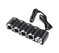 4 enchufes DC 12V / 24V Encendedor de Cigarrillos, Adaptador Dual de Cargador de Coche USB para 7 Mini