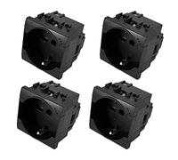 4 enchufes Schuko 2P + T 16 A, compatibles con Bticino Living negro, MOKEKA frutas eléctricas de alta calidad para placas Living International