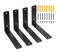 4 Escuadras para Estanterias, Soporte Estanteria Pared, Escuadras Estanterias, Soportes para Estantes de Pared, Escuadra para Estanterías de Pared, Escuadra Metálica para Baldas Estante(200 x 150mm)